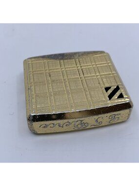 Vintage Colibri 81 Gold Tone Butane Lighter Japan Engraved LT Pierce AS IS